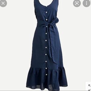 J. Crew Cotton-linen button-front beach dress Item AV068